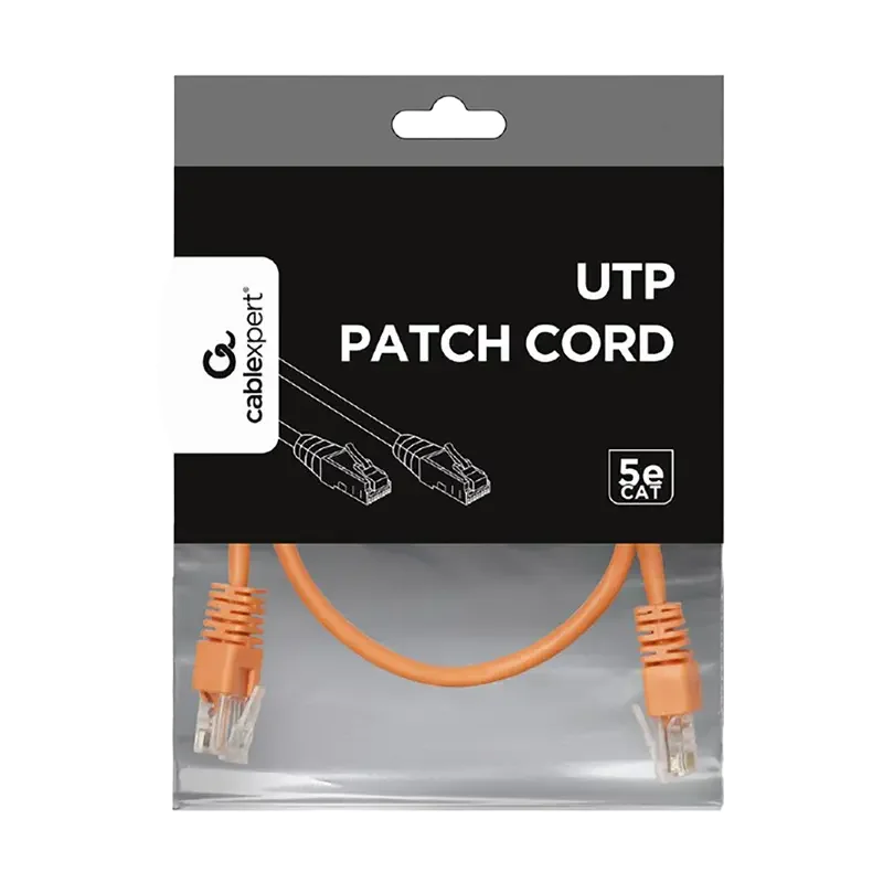 0.25m, Patch Cord  Orange, PP12-0.25M/O, Cat.5E, Cablexpert, molded strain relief 50u" plugs — foto 2