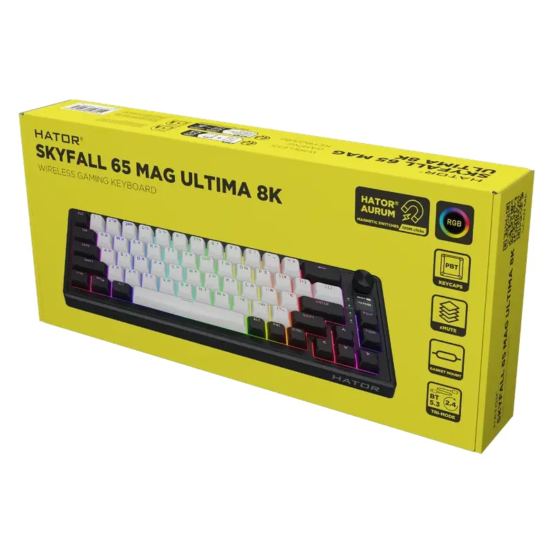 Keyboard HATOR Skyfall 65 MAG ULTIMA 8K, Wired / Wireless, Black | White — foto 4