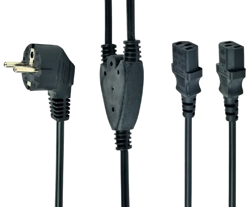 Power Cord PC-220V   2m Euro Plug, Y-cord 1.55m+Y neck 0.45m+0.45m, Cablexpert, PC-186-ML6 — foto 2