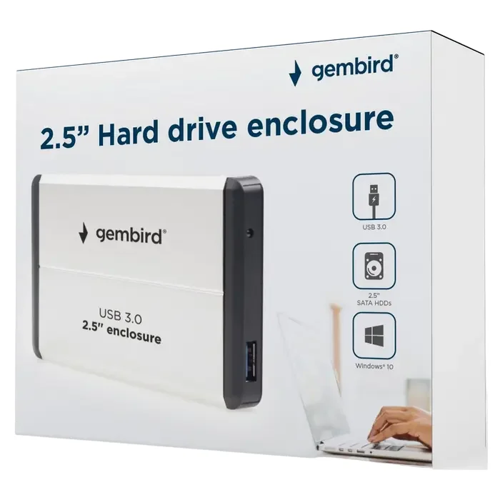 External Case Gembird EE2-U3S-2-S, Silver (EE2-U3S-2-S) — foto 5