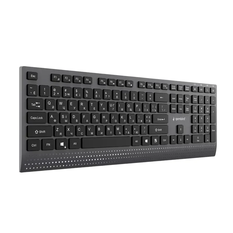 Keyboard Gembird KB-MCH-06-CYRL, Slimline, Chocolate type, 1.8m, USB-A + C, EN/RU, Black — foto 5