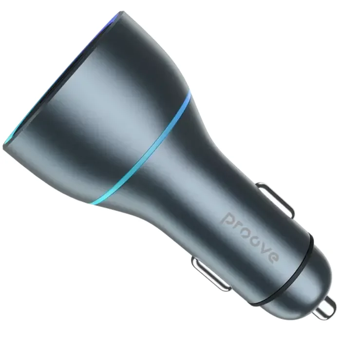 Car Charger Proove Super Charge 130W (2 Type-C + USB) Metal Gray — foto 5