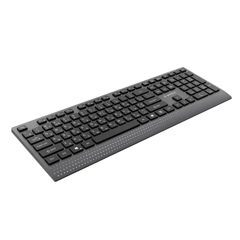 Keyboard Gembird KB-MCH-06-CYRL, Slimline, Chocolate type, 1.8m, USB-A + C, EN/RU, Black — foto 4