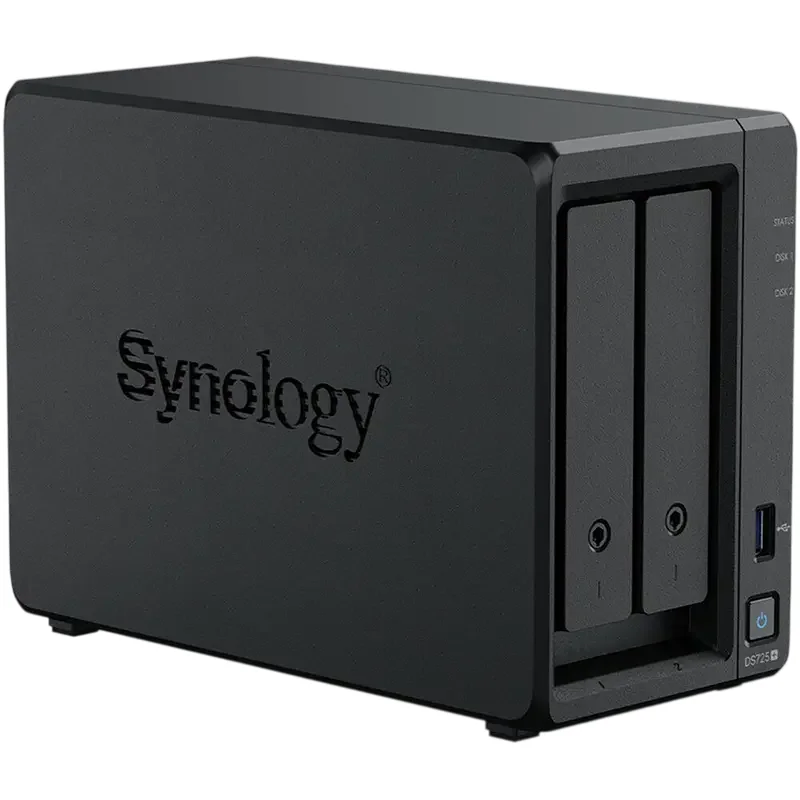 SYNOLOGY  "DS725+", 2-bay, AMD Ryzen 2-core 2.6-3.1Ghz, 1x4Gb+1Slot, 1x2.5GbE, 1x1GbE, 2xM.2 NVMe — foto 2