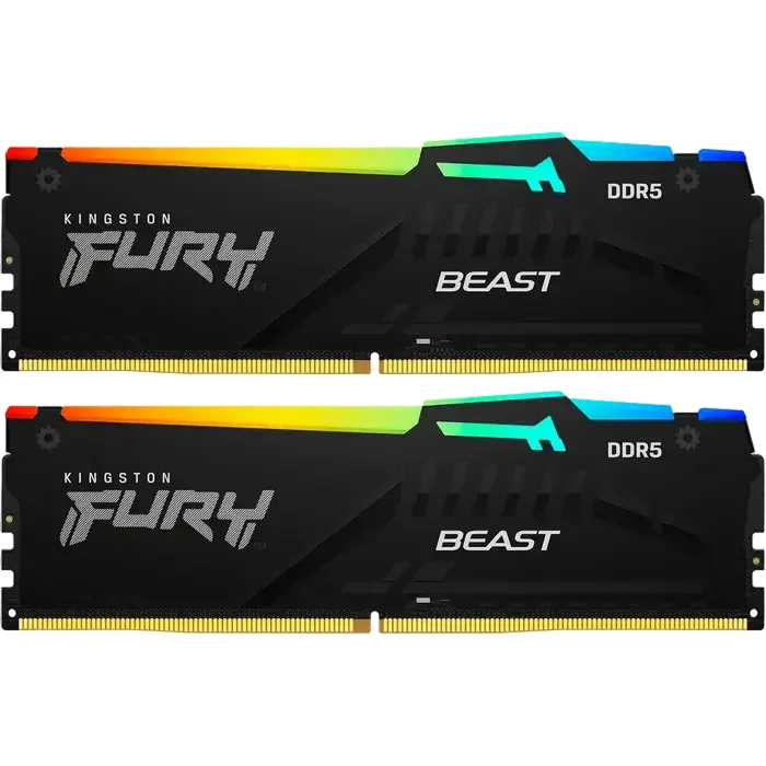 .64GB DDR5-5600MHz  Kingston FURY Beast RGB (Kit of 2x32GB) (KF556C36BBE2AK2-64), CL36-38-38, 1Rx8, — foto 7