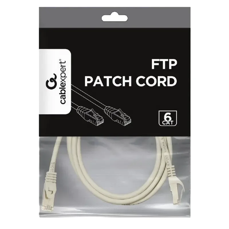 Patch Cord Cat.6/FTP,    2m, Gray  PP6-2M, Cablexpert — foto 3