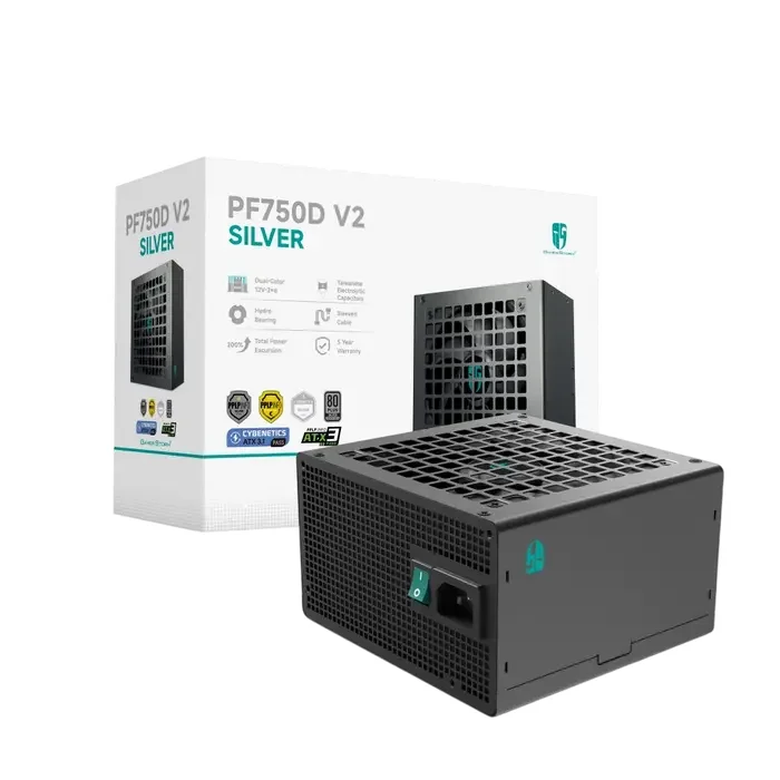 Power Supply ATX 750W Deepcool PF750D V2, 80+ Silver, 120mm, Active PFC, DC/DC, ATX 3.1, Flat cable — foto 3
