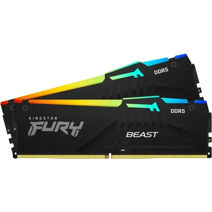 .64GB DDR5-5600MHz  Kingston FURY Beast RGB (Kit of 2x32GB) (KF556C36BBE2AK2-64), CL36-38-38, 1Rx8, — foto 4