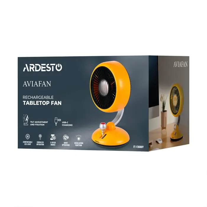 Вентилятор Ardesto FT-F3600Y, Жёлтый — foto 9