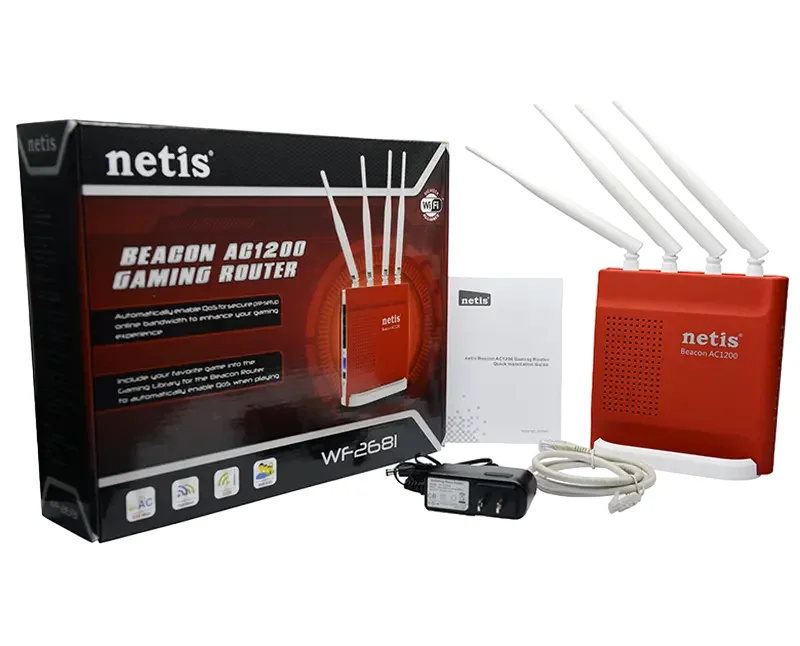 Router fără fir Netis WF2681, Roșu — foto 3