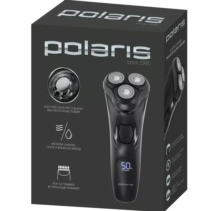 Электробритва мужская Polaris PMR0415R, Чёрный — foto 4