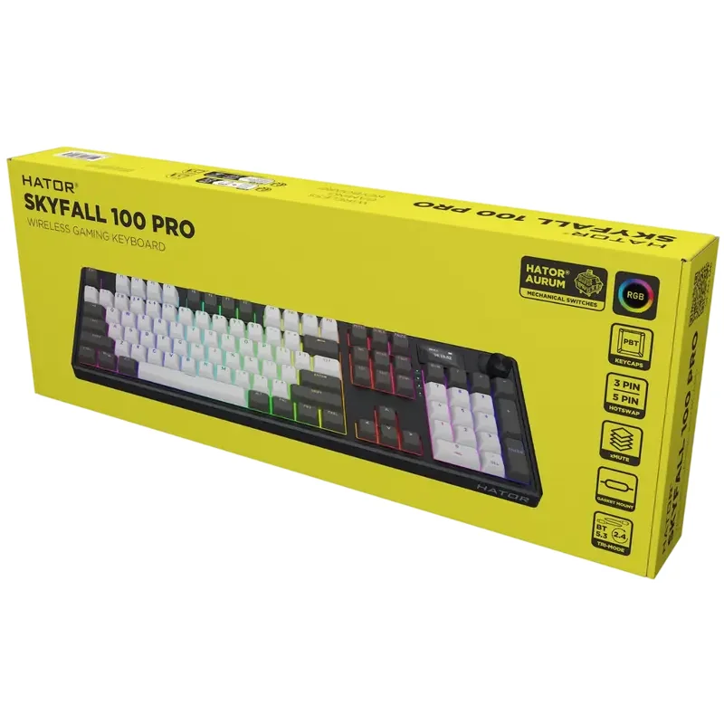 Tastatură HATOR Skyfall 100 PRO, Cu fir / Fără fir, Negru | Gri — foto 3