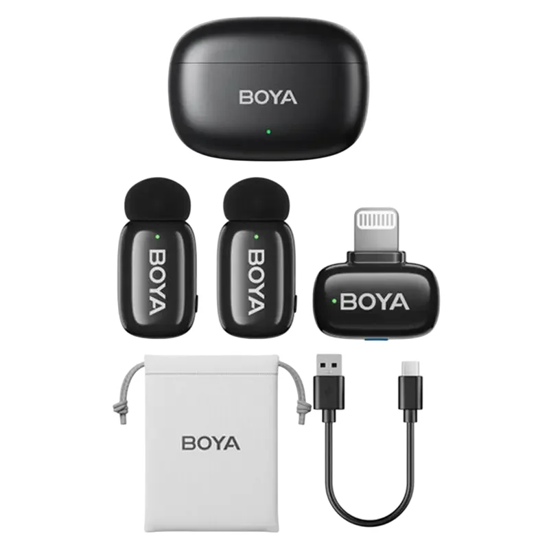 Microfon portabil pentru înregistrare vocală Boya mini 2-03, Fără fir, Negru — foto 2