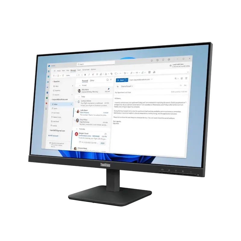 23,8" Монитор Lenovo ThinkVision S24-4e, IPS 1920x1080 FHD, Чёрный — foto 7