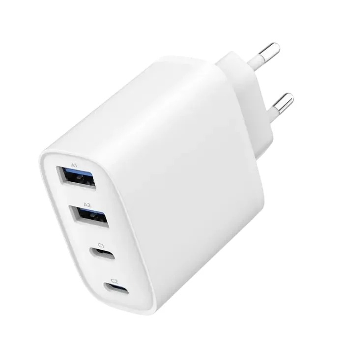 4-port 40 W GaN 2xUSB-C/2xUSB-A fast charger, White, Gembird TA-UC-2A2C-PD40-01-W — foto 2