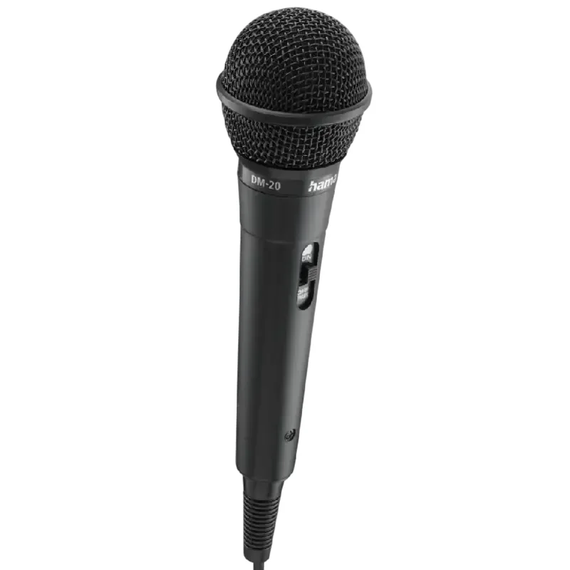 Microfon Karaoke HAMA 46020 DM-20, Cu fir, Negru — foto 2