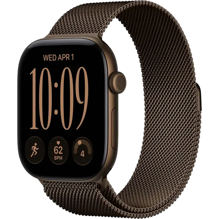 Apple Watch Series 12 GPS, 46mm Dark Bronze Aluminium Case with Dark Bronze Milanese Loop - M/L MKD8