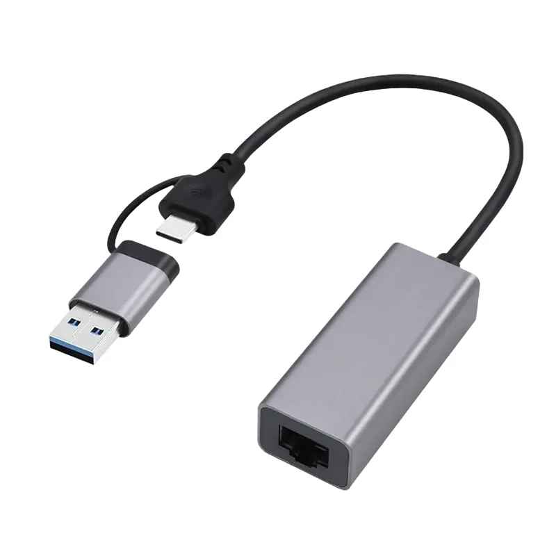 Adapter Type-C/USB3.0 to LAN F, Cablexpert, LAN: 2.5 Gigabit, A-USB3AC-LAN2G-01