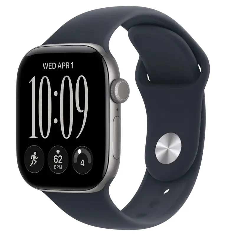 Apple Watch Series 12 GPS, 42mm Space Grey Aluminium Case with Navy Blue Sport Band - M/L MJE94