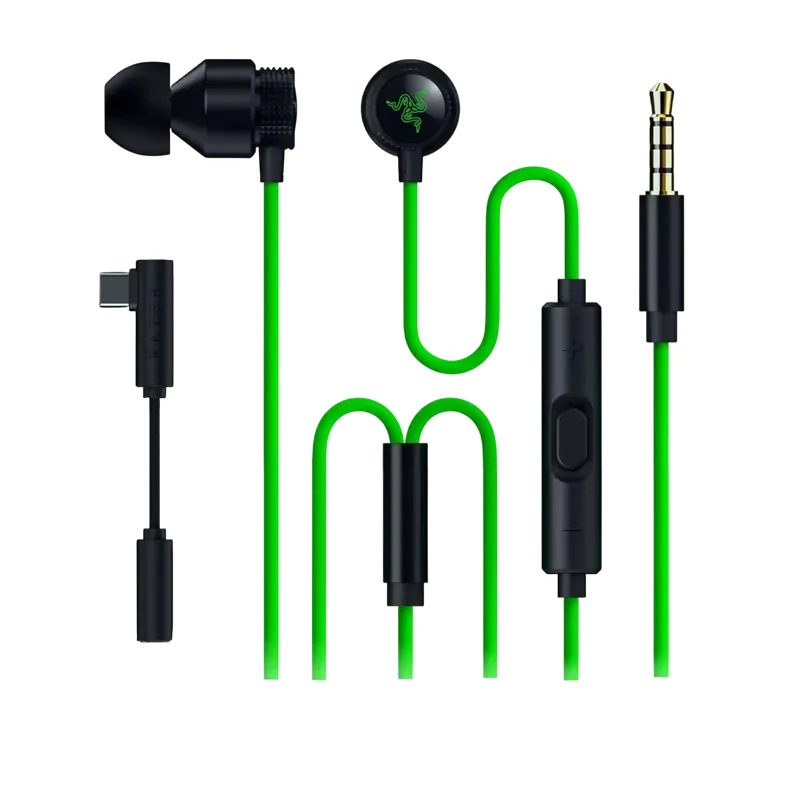 Gaming Headsets Razer Hammerhead V3, Wired Analog, Black | Green