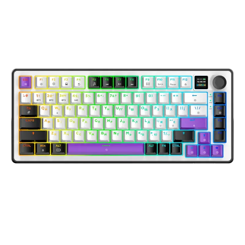 Tastatură HATOR Hellyberry HK75 PRO Wireless, Cu fir / Fără fir, Alb