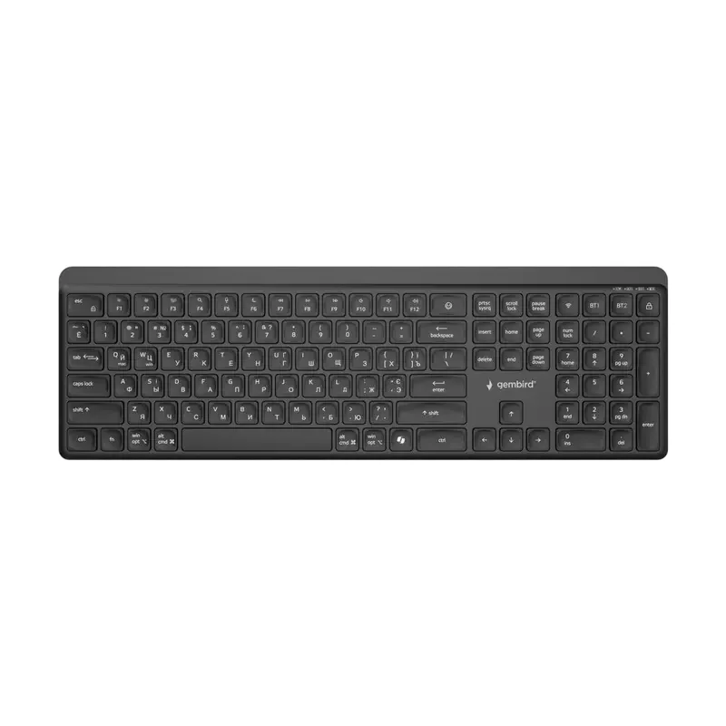 Wireless Keyboard Gembird Slim Pro Business KB-WPS-03-CYRL, Chocolate, 2.4Ghz, EN/RU, Black