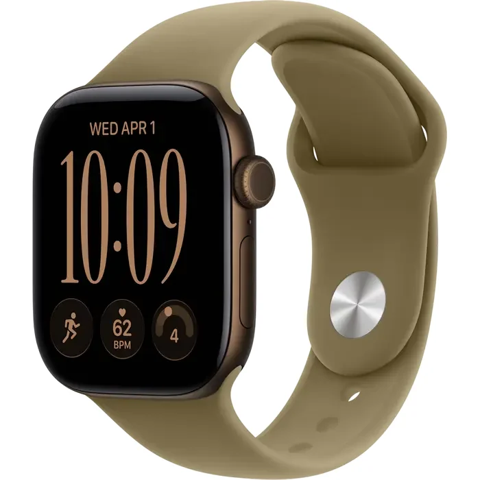 Apple Watch Series 12 GPS, 42mm Dark Bronze Aluminium Case with Olive Sport Band - M/L MJEG4