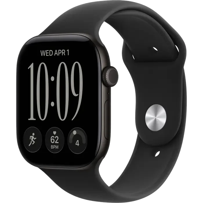Apple Watch Series 12 GPS, 46mm Black Aluminium Case with Black Sport Band - S/M MJEK4