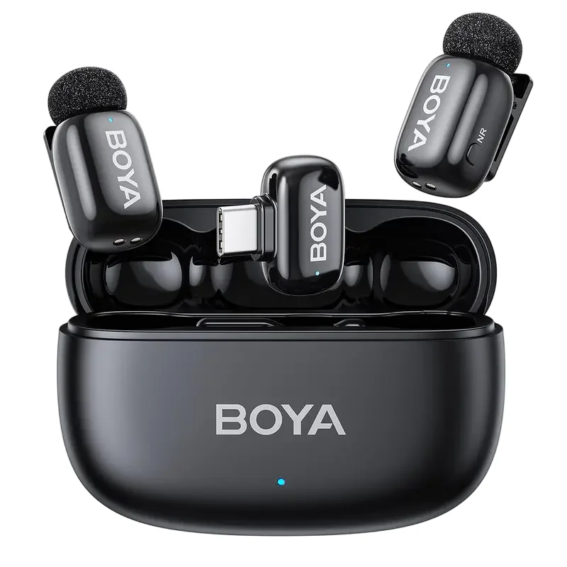 Microfon portabil pentru înregistrare vocală Boya mini 2-02, Fără fir, Negru