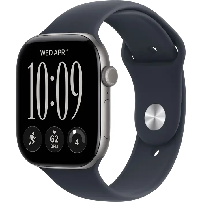 Apple Watch Series 12 GPS, 46mm Space Grey Aluminium Case with Navy Blue Sport Band - M/L MJEJ4