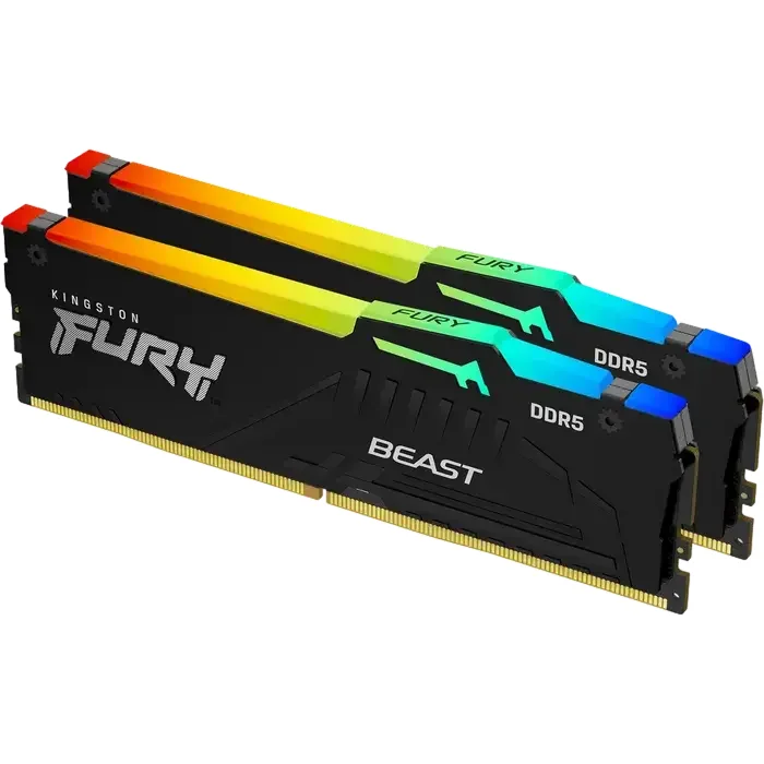 .64GB DDR5-5600MHz  Kingston FURY Beast RGB (Kit of 2x32GB) (KF556C36BBE2AK2-64), CL36-38-38, 1Rx8,