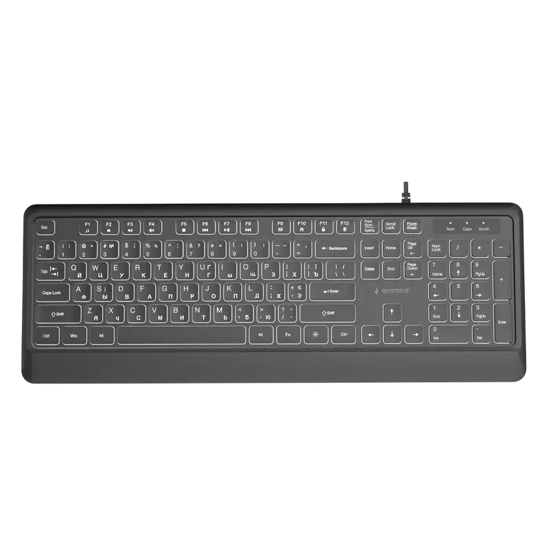 Gaming Keyboard Gembird KB-UML-04-CYRL, US Layout, USB/3.5mm