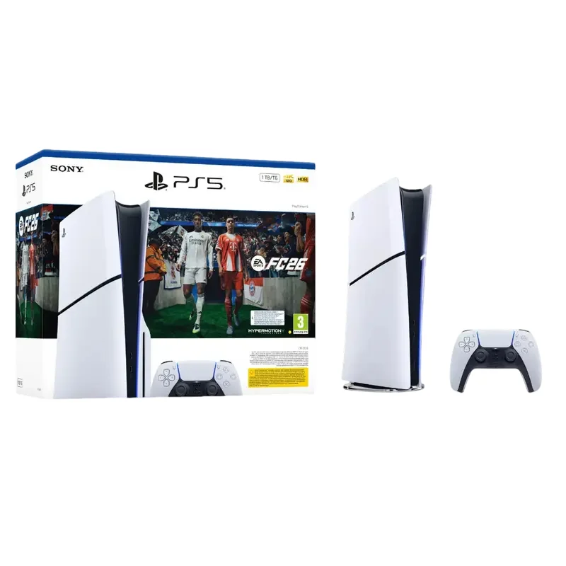 Consolă de jocuri SONY PlayStation 5 Slim Disc Edition + FC2026, Alb