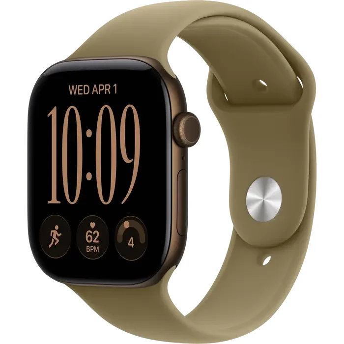 Apple Watch Series 12 GPS, 46mm Dark Bronze Aluminium Case with Olive Sport Band - M/L MJEU4