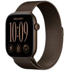 Apple Watch Series 12 GPS, 46mm Dark Bronze Aluminium Case with Dark Bronze Milanese Loop - S/M MKD7