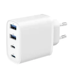 4-port 40 W GaN 2xUSB-C/2xUSB-A fast charger, White, Gembird TA-UC-2A2C-PD40-01-W