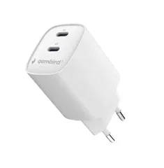 2-port 45 W2xUSB-C fast charger, White, Gembird TA-UC-2C-PD45-01-W