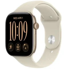 Apple Watch Series 12 GPS, 46mm Light Gold Aluminium Case with Sand Sport Band - M/L MJEP4
