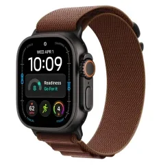 Apple Watch Ultra 4 GPS + Cellular, 49mm Black Titanium Case with Burgundy Alpine Loop - L MJC24
