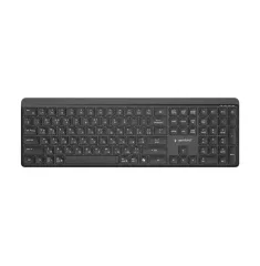 Wireless Keyboard Gembird Slim Pro Business KB-WPS-03-CYRL, Chocolate, 2.4Ghz, EN/RU, Black