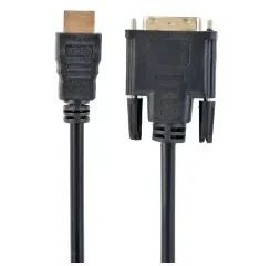 Cable HDMI to DVI  1.8m Cablexpert, male-male, GOLD, 18+1pin single-link, CC-HDMI-DVI-6