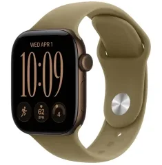 Apple Watch Series 12 GPS, 42mm Dark Bronze Aluminium Case with Olive Sport Band - M/L MJEG4