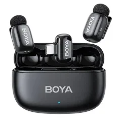 Портативный записывающий микрофон Boya mini 2-02, Беспроводной, Черный