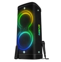 Partybox SVEN "PS-1250" 300W, TWS, IPx4, Bluetooth, FM, USB, microSD, LED-display, 13500mA*h, Black