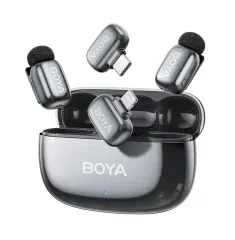 Портативный записывающий микрофон Boya mini 2-01, Беспроводной, Серый