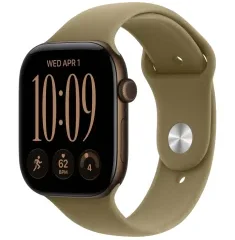 Apple Watch Series 12 GPS, 46mm Dark Bronze Aluminium Case with Olive Sport Band - M/L MJEU4