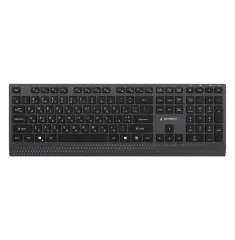 Keyboard Gembird KB-MCH-06-CYRL, Slimline, Chocolate type, 1.8m, USB-A + C, EN/RU, Black