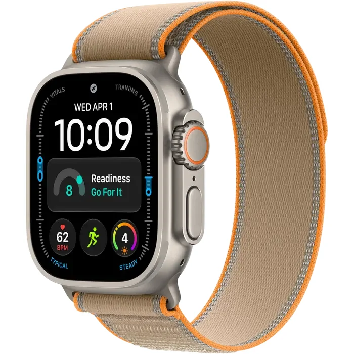 Apple Watch Ultra 4 GPS + Cellular, 49mm Natural Titanium Case with Sand Trail Loop - M/L MJAQ4