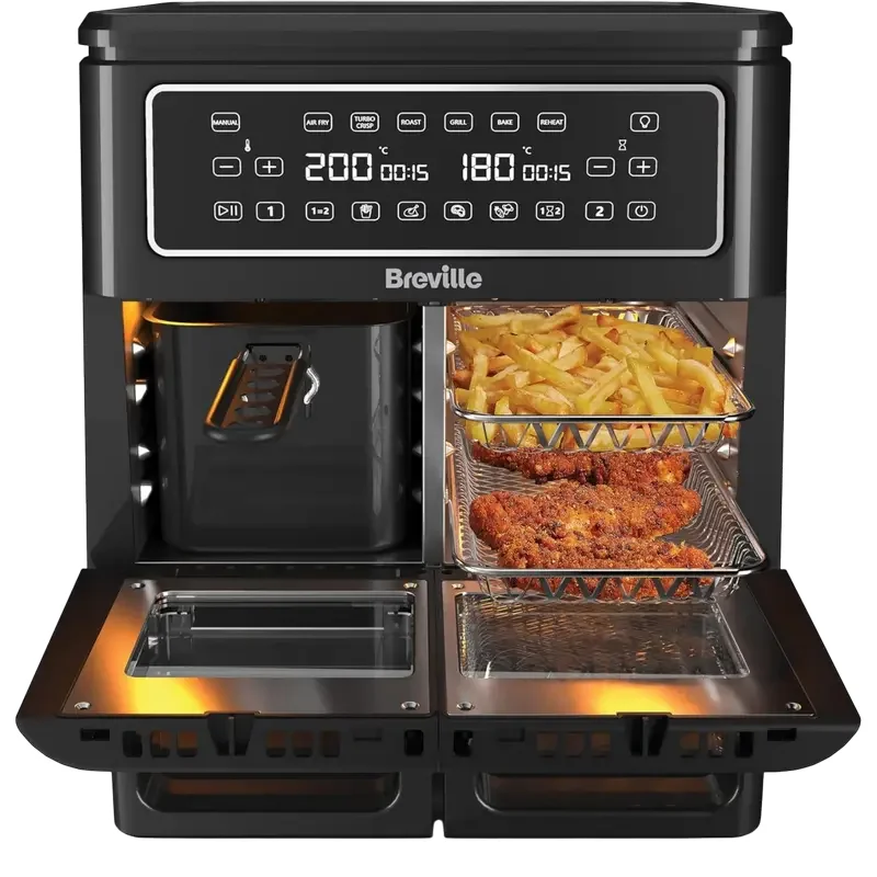 Friteuză cu aer cald Breville Halo Flexi, Negru